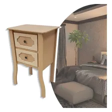Mesa Cabeceira C/ 2 Gavetas Móveis P/ Sala Quarto Escritório Cor Mdf Cru Foto mini  3