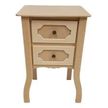 Mesa Cabeceira C/ 2 Gavetas Móveis P/ Sala Quarto Escritório Cor Mdf Cru Foto  mini 1