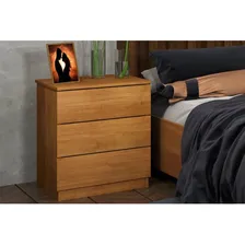 Mesa Cabeceira Casal Veronna C/ 3 Gavetas Cinamomo - Tcil Mó Foto  mini 1