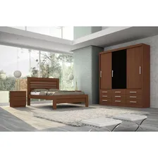 Mesa Cabeceira Casal Veronna C/ 3 Gavetas Cinamomo - Tcil Mó Foto mini  2