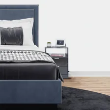 Mesa Cabeceira Criado Preto 2 Gavetas Mdf Lado Cama Quarto Foto mini 2