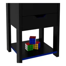 Mesa Cabeceira Me4163 2gavs Preto/vermelho-tecno Mobili Foto mini 2
