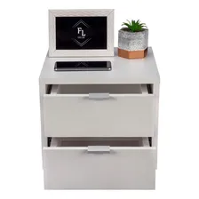 Mesa Cabeceira Suspensa 30cm Branca 2 Gavetas Com Corrediças Foto  mini 1