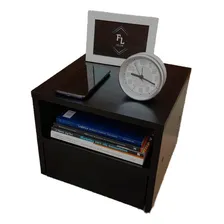 Mesa Cabeceira Suspensa 30cm Preta Gaveta Inferior E Nicho Foto mini 3