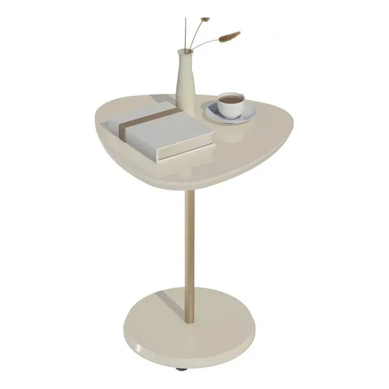 Mesa Canto Bia 60 Cm 100% Mdf Off White - Artely Cor Bege Foto 1