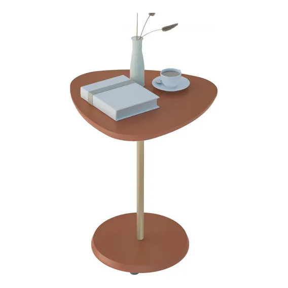 Mesa Canto Bia 60 Cm 100% Mdf Terracota - Artely Cor Marrom-claro Foto 1