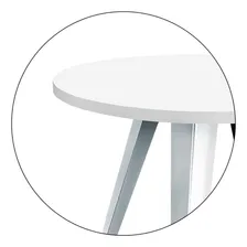 Mesa Canto Lateral Alta Decorativa Redonda Sala Ornes Cor Branco/branco Foto mini 3