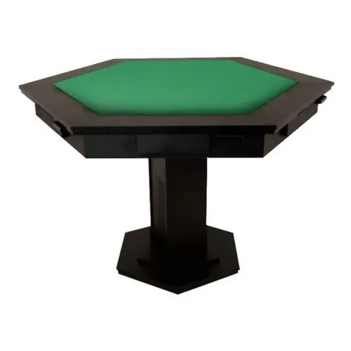 Mesa Carteado Poker Sextavada C/ 6 Gavetas Em Mdf Revestida Foto 1