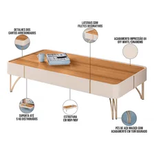 Mesa Centro Decorativa Sala Estar Harmony Off White Cinamomo Foto mini 3