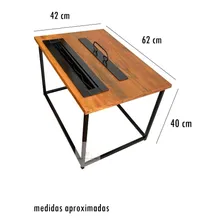 Mesa Centro Lareira Ecológica Álcool Sala Ferro Artesanal Cor Preto Foto mini  2