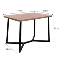 Mesa Centro Retangular Moderna Tampo Mdf Amadeirado 60x40cm Foto mini 4