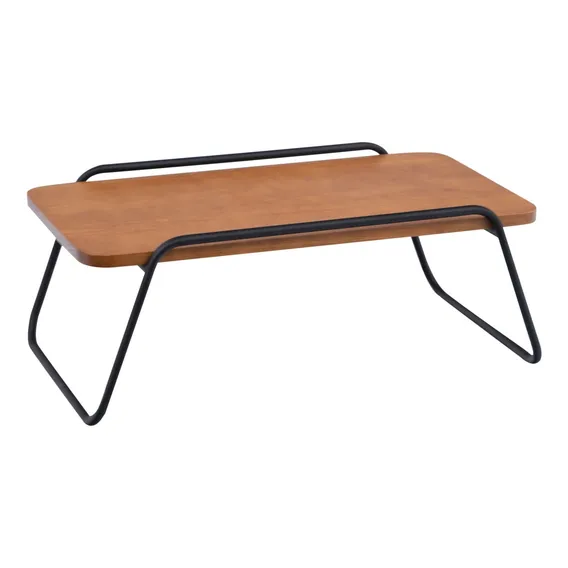 Mesa Centro Sala Estilo Industrial Decorativa Metal Madeira Cor Preto Foto 1
