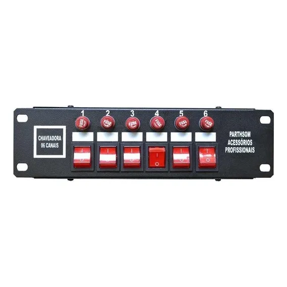 Mesa Chaveadora 6 Canais Padrão Rack Botão Luminoso Parthson Foto 1