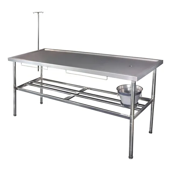 Mesa Cirúrgica Veterinária Inox 190cm Balde Suporte Soro Pet Foto 1