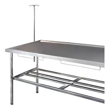 Mesa Cirúrgica Veterinária Inox 190cm Balde Suporte Soro Pet Foto mini 2