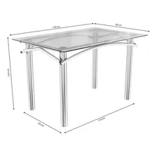 Mesa Com Tampo De Vidro Retangular 120cmx80cm Loire Fi Foto mini 2