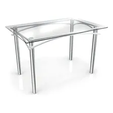 Mesa Com Tampo De Vidro Retangular 120cmx80cm Loire Fi Foto mini 1