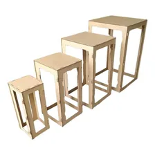 Mesa Cubo Vasado Festa Decoraçao Pmg Mdf Cru Foto mini 1