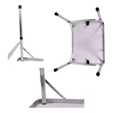Mesa De Alumínio Dobrável Tampo Mdf 60 X 45 X 56 Cm Titanium Foto mini 3