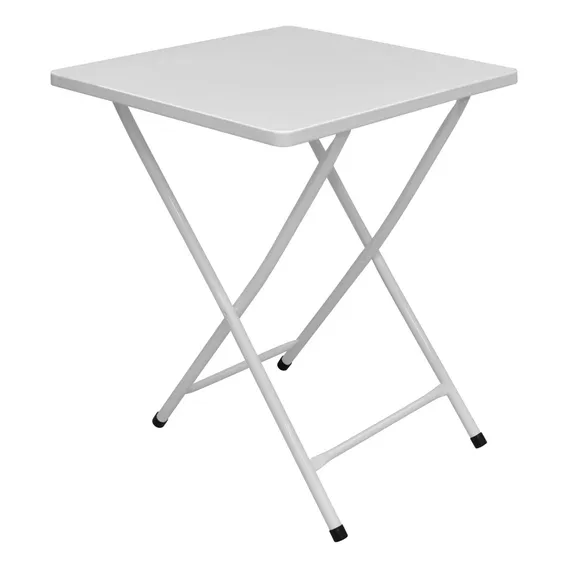 Mesa De Bar Dobrável Aço Forte Ferro Metal Antiferrugem Cor Branco Foto 1