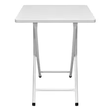 Mesa De Bar Dobrável Aço Forte Ferro Metal Antiferrugem Cor Branco Foto mini  2