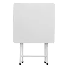 Mesa De Bar Dobrável Aço Forte Ferro Metal Antiferrugem Cor Branco Foto mini  3