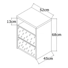 Mesa De Cabeceira 2 Gavetas Espelhado 100% Mdf 807e Branco Foto mini 4