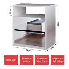 Mesa De Cabeceira 2 Gavetas Espelhado 100% Mdf 807e Branco Foto mini  3