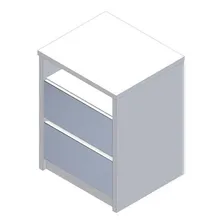 Mesa De Cabeceira 2 Gavetas Espelhado 100% Mdf 807e Branco Foto mini  2