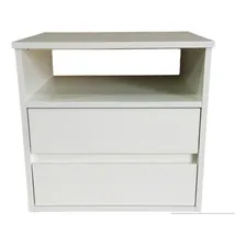 Mesa De Cabeceira Com 2 Gavetas E Nicho 40x45x30cm Branco Acabamento Texturizado Foto  mini 1