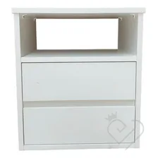 Mesa De Cabeceira Com 2 Gavetas E Nicho 40x45x30cm Branco Acabamento Texturizado Foto mini  3