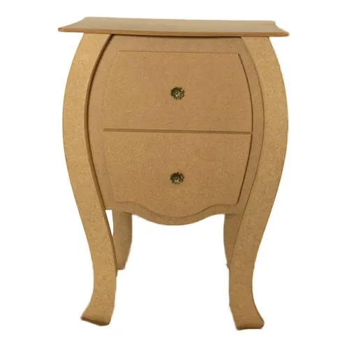 Mesa De Cabeceira Mdf Cru Provençal Gavetas Pronta ! Cor Marrom Foto 1