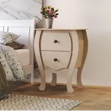 Mesa De Cabeceira Mdf Cru Provençal Gavetas Pronta ! Cor Marrom Foto mini 4