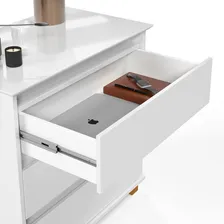 Mesa De Cabeceira Mini C么moda 3 Gavetas Luxo Branco Foto mini 3