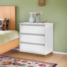 Mesa De Cabeceira Mini C么moda 3 Gavetas Luxo Branco Foto mini 2