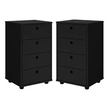 Mesa de cabeceira RP online Criado-mudo Criado-mudo criado mudo - 67.3cm x 35cm x 39.5cm - preto ultravioleta x 2 Foto  mini 1