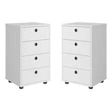 Mesa de cabeceira RP online Criado-mudo Criado-mudo criado mudo - 67.3cm x 35cm x 39.5cm - branco ultravioleta x 2 Foto mini 1