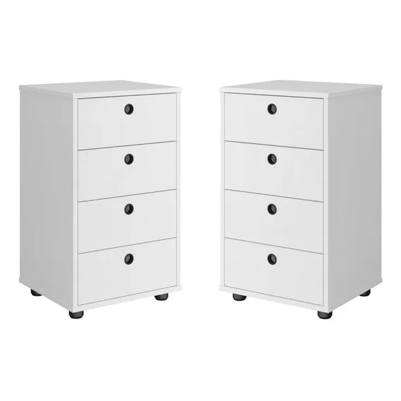Mesa de cabeceira RP online Criado-mudo Criado-mudo criado mudo - 67.3cm x 35cm x 39.5cm - branco ultravioleta x 2 Foto 1