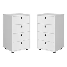 Mesa de cabeceira RP online Criado-mudo Criado-mudo criado mudo - 67.3cm x 35cm x 39.5cm - branco ultravioleta x 2 Foto mini 1
