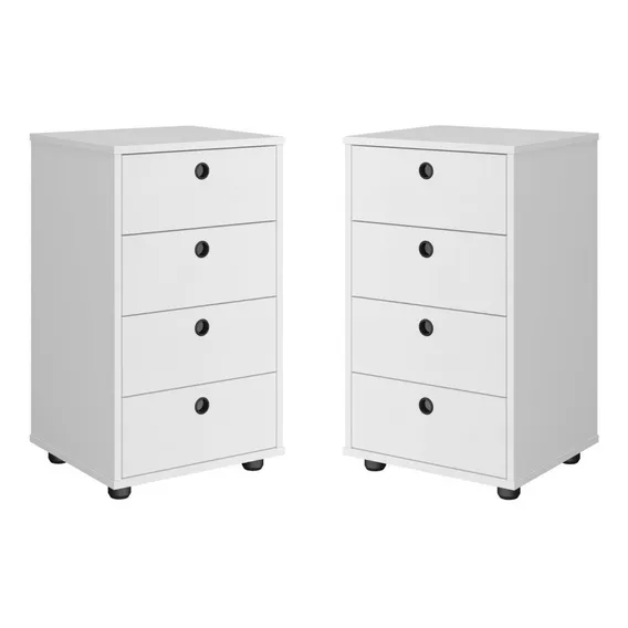 Mesa de cabeceira RP online Criado-mudo Criado-mudo criado mudo - 67.3cm x 35cm x 39.5cm - branco ultravioleta x 2 Foto 1