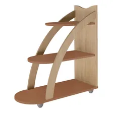 Mesa De Canto Andes 2 Prateleiras 100% Mdf Cor Marrom Foto mini 1