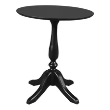 Mesa De Canto Pé Torneado Madeira Maciça Cor Preto Foto mini  2