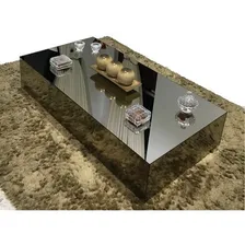Mesa De Centro Espelho Bronze Lapidada 70x40x20 Foto mini  2
