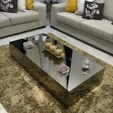 Mesa De Centro Espelho Bronze Lapidado 80x50x25 Foto mini  3