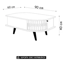 Mesa De Centro Para Sala 90cm Indy Z10 Cumaru/opala - Mpozen Foto mini 4