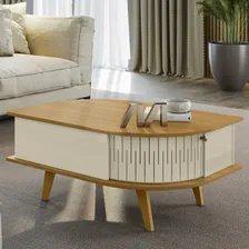 Mesa De Centro Para Sala 90cm Indy Z10 Cumaru/opala - Mpozen Foto mini  2
