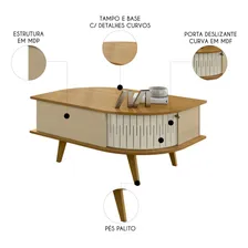 Mesa De Centro Para Sala 90cm Indy Z10 Cumaru/opala - Mpozen Foto mini  3