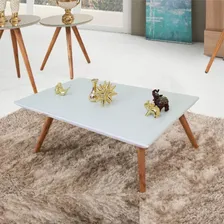 Mesa De Centro Retangular Laqueada Com Vidro - Foto mini 1