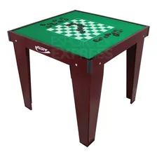 Mesa De Domin贸 Damas Xadrez Klopf C贸d. 1078 Cor do Tecido Verde Foto mini 1