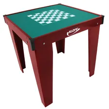 Mesa De Domin贸 Damas Xadrez Klopf C贸d. 1078 Cor do Tecido Verde Foto mini 4